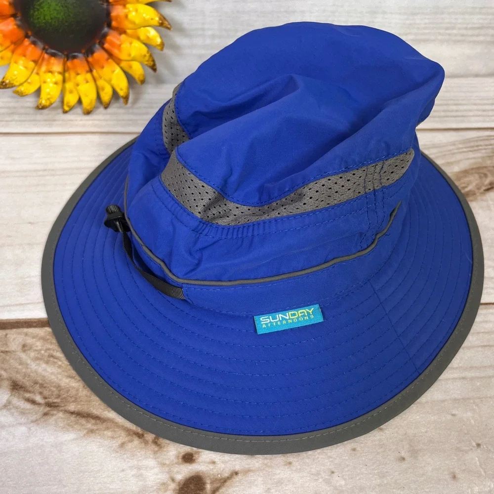 Sunday Afternoons Kids Royal‎ Blue Sun Hat Mesh Vent Adjustable Size M 2-5 Yrs